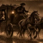 Illustration de la légende du carrosse fantôme d'Euloge Schneider, sur la route d'Epfig à Barr (Bas-Rhin)