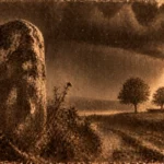 Illustration de la légende de la chapelle Sainte-Anne qui coupe les orages, entre Aubigny-au-Bac et Féchain (Nord)