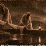 Illustration de la légende des lavandières de nuit des monts d'Arrée, à Brennilis (Finistère)