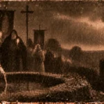 Illustration de la légende du doigt de saint Ernier, faiseur de pluie, à Ceaucé (Orne)