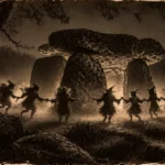 Illustration de la légende du bal des fradets autour des dolmens, au Bernard (Vendée)